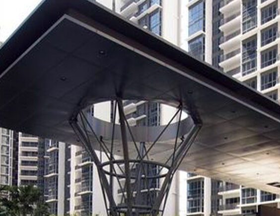 Marquize comercial em área gourmet de alto padrão - design e sofisticação por HBFER Estruturas Metálicas